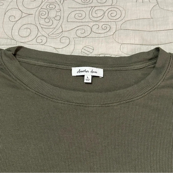 Another Love Siena Rib Shirred Top Cypress Size Large - Picture 4 of 9